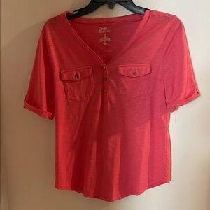 Croft & Barrow Women's Coral Short Sleeve Top